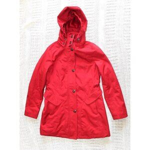 Kristen Blake Red Women Hooded Jacket Size M Zipper & pocket Long sleeves winter